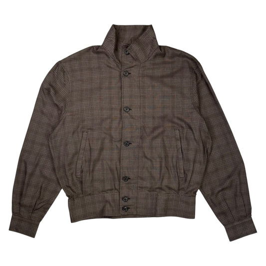 Mock Bomber Dirty Brown Glen Plaid
