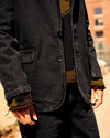 Denim Herringbone Blazer Washed Black