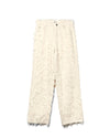 Nikos Jeans Fringed White Twill
