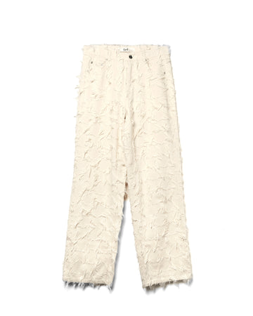 Nikos Jeans Fringed White Twill
