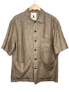 Donde Short Sleeve Pocket Shirt Brown Linen