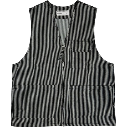 Indigo Hickory Stripe Denim Marine Gilet