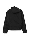 Hooded Denim Blouson Cotton Black