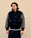 Alph Jacket Leather Melton Wool Black Cocoa