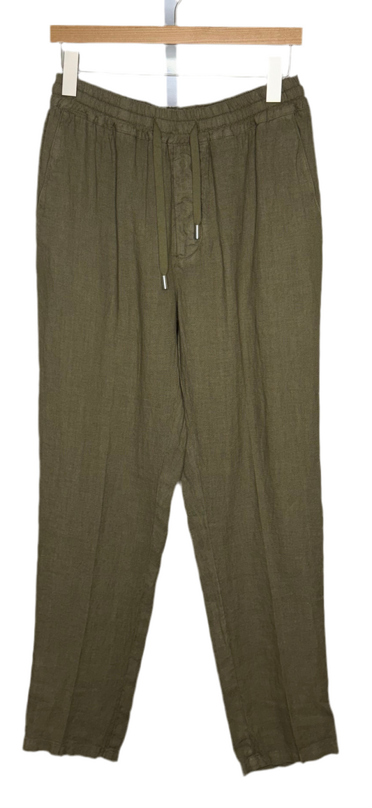 Mattia Straight Leg Pant Linen Olive