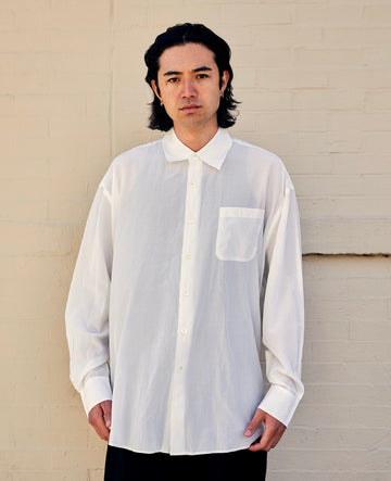 Borrowed Shirt Cloud White Italian Silk