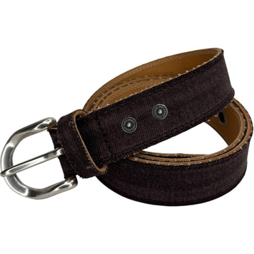 Fringed Denim Belt Overdyed Choco Melon