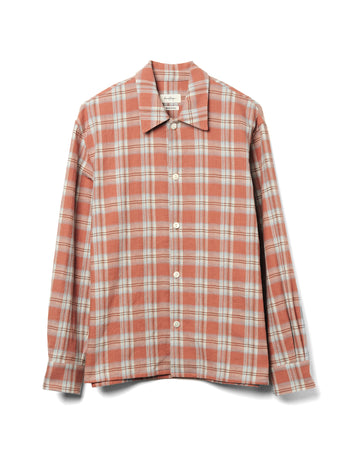 Relaxed Long Sleeve Shirt Cotton Red Check