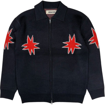 Kiki Zip Knit Long Sleeve Polo Navy