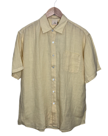 Roque Boxy Shirt Pale Yellow Linen