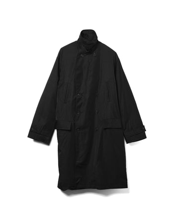 Spun Nylon Cabban Coat Black