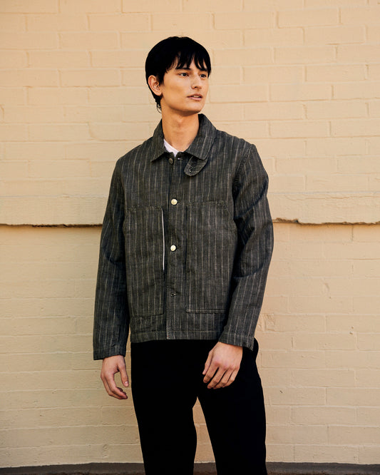 Labour Cotton Jacket Stripe Khaki