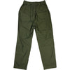 Back Satin Wide Baker Pants Olive Cotton Linen