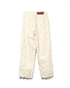 Nikos Jeans Fringed White Twill