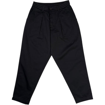 Pleat Track Pant Black Twill