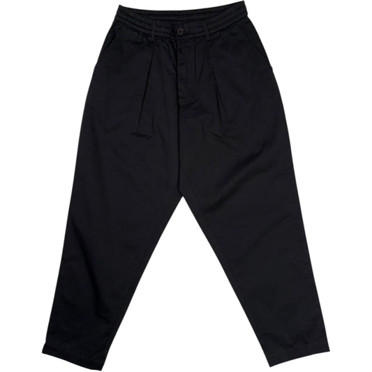 Pleat Track Pant Black Twill