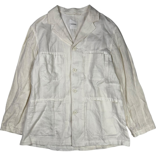 Patchwork Coverall Jacket Off-White Linen Blend