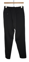 Twill Tapered Loose Fit Pants Black Polyester Rayon