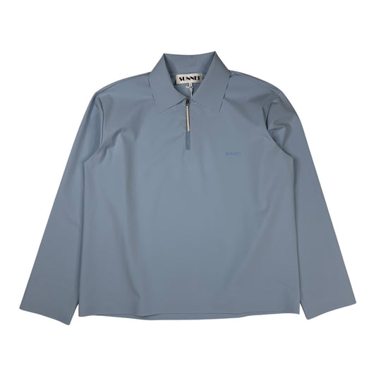Longsleeve Zip Polo Azure