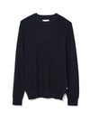 Hope Rib Crew Neck Knit Cotton Blend Navy Melange