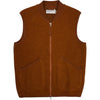Zip Waistcoat Rust Wool Fleece