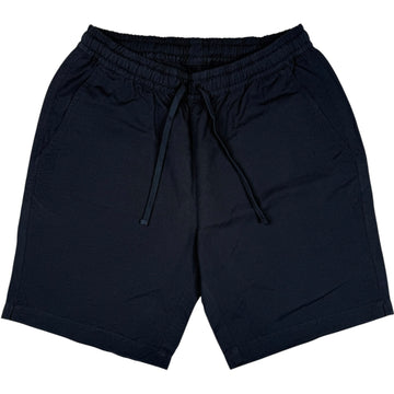 Navy Linen Slub Weave Simple Short