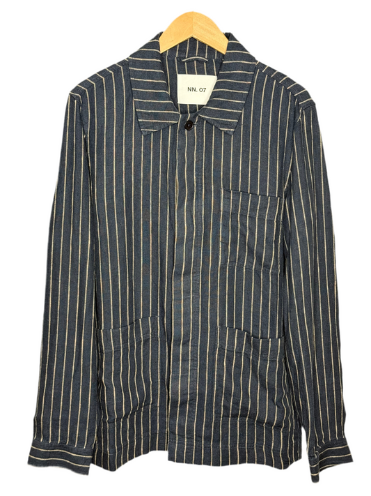 Olav Navy Stripe Linen Overshirt
