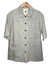 Donde Short Sleeve Pocket Shirt Sky Cotton Linen