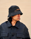 Raffia Bucket Hat Black