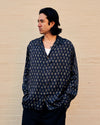 Rhodes Long Sleeve Open Collar Navy
