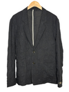 Deconstructed Peak Blazer Faded Black Seercheck Linen Lyocell