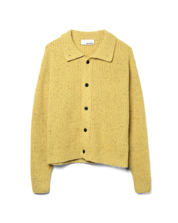Wiral Cardigan Lambswool Speckled Mustard