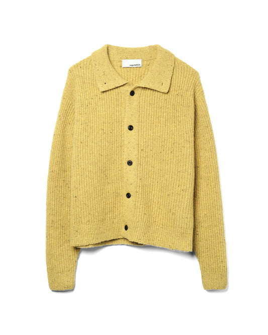 Wiral Cardigan Lambswool Speckled Mustard
