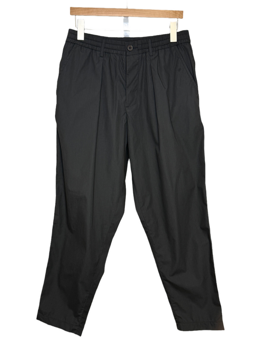 Pleated Track Pant Black Recycled Poly Tech
