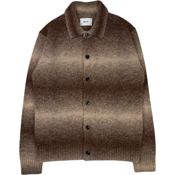 Alfie Polo Cardigan Camel Stripe