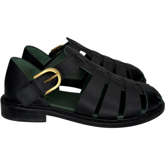Fisherman Sandal Black Leather