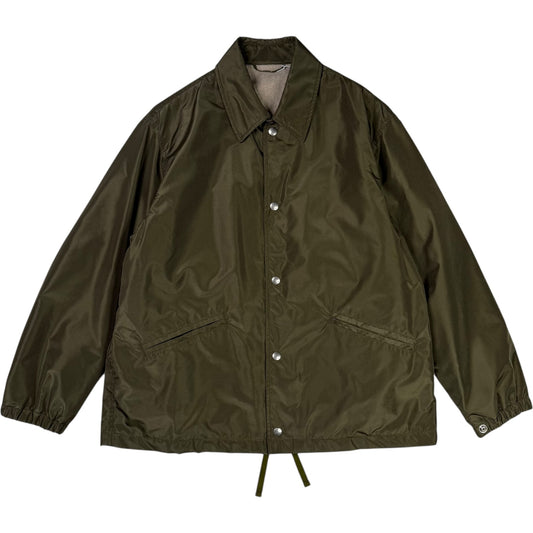 Silk Poly Coach Jacket Olive
