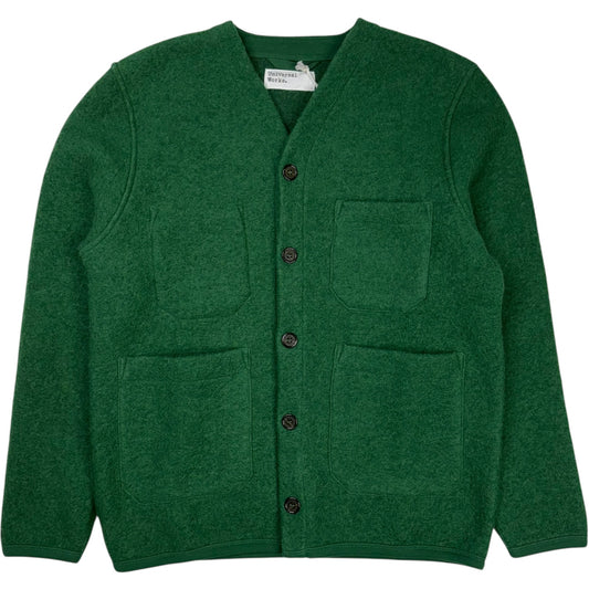 Green Wool Fleece Cardigan