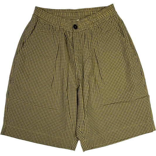Yellow Japanese Seersucker Pleated Track Short