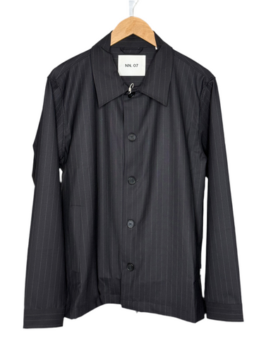 Zander Overshirt Navy Stripe Polyester