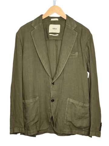 Aaron Garment Dyed Blazer Linen Army