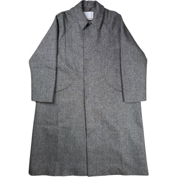 Takeshi Coat Black White Wool Herringbone