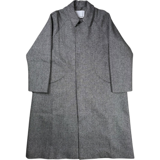 Takeshi Coat Black White Wool Herringbone