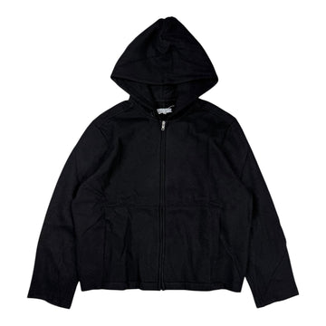 Wool Zip Hoodie Black