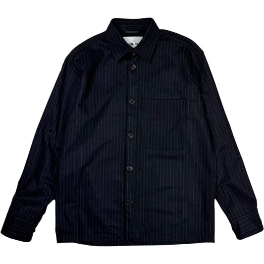 Freddy Shirt Navy Stripe Wooly Blend