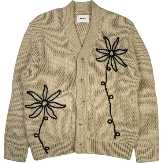 Mika Flower Cardigan Ecru