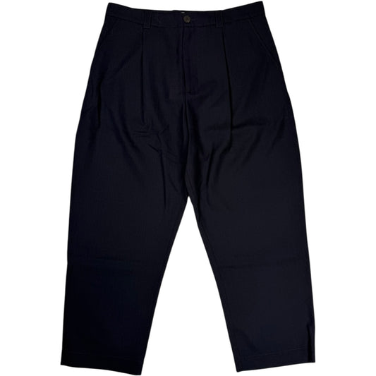 Tuck Trouser Heritage Wool Darkest Navy