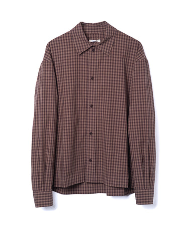 Dennis Shirt Cotton Chocolate Carrot Check