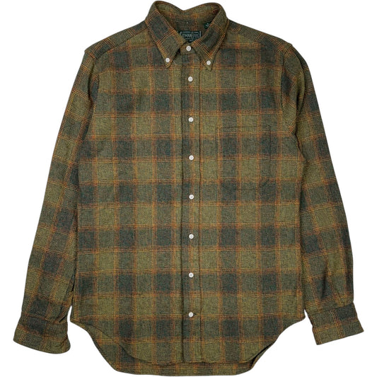 Olive Tweed Check Button Front Shirt