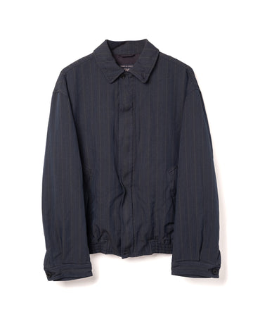 Herringbone Harrington Jacket Polyester Navy